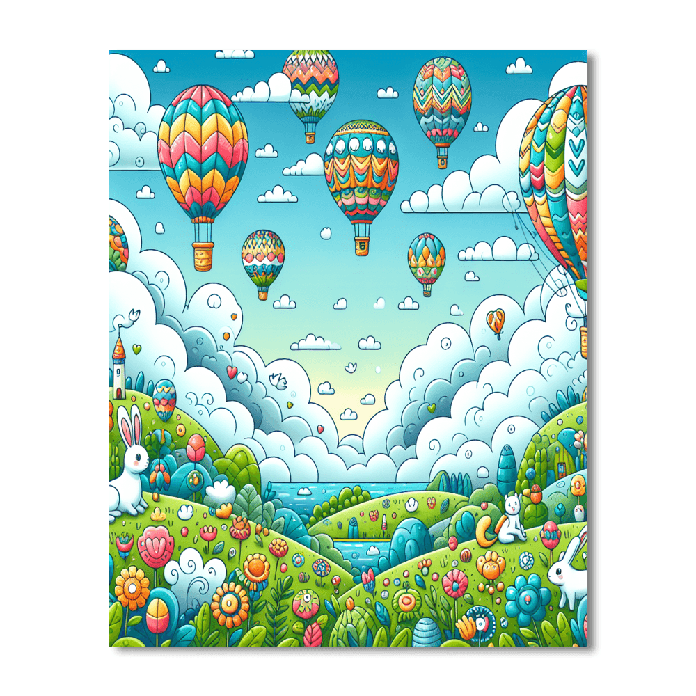 Fantasy Adventures In The Clouds Number Painting