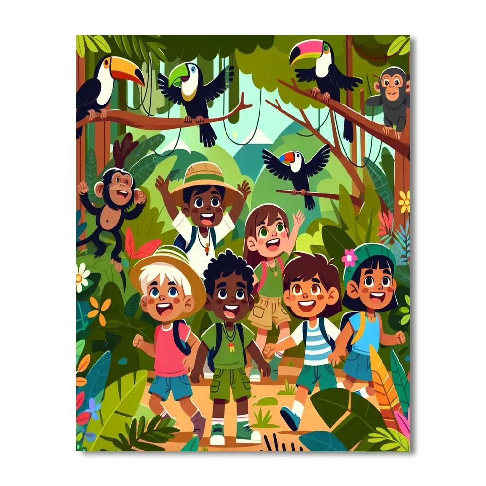 Rainforest Discovery Expedition Number Painting