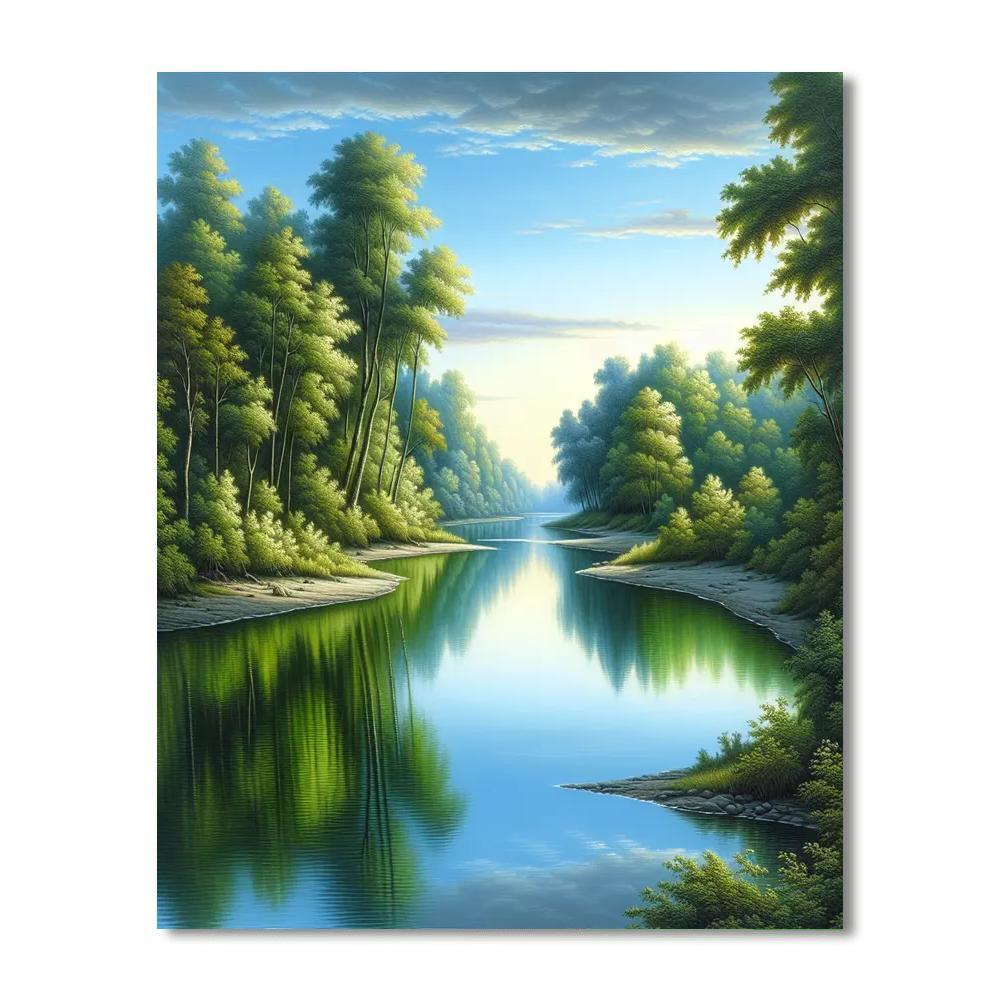 Tranquil River Bend Painting By Numbers Kit