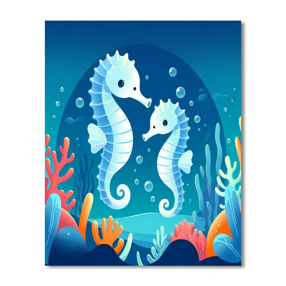 Seahorse Symphony Paint By Color