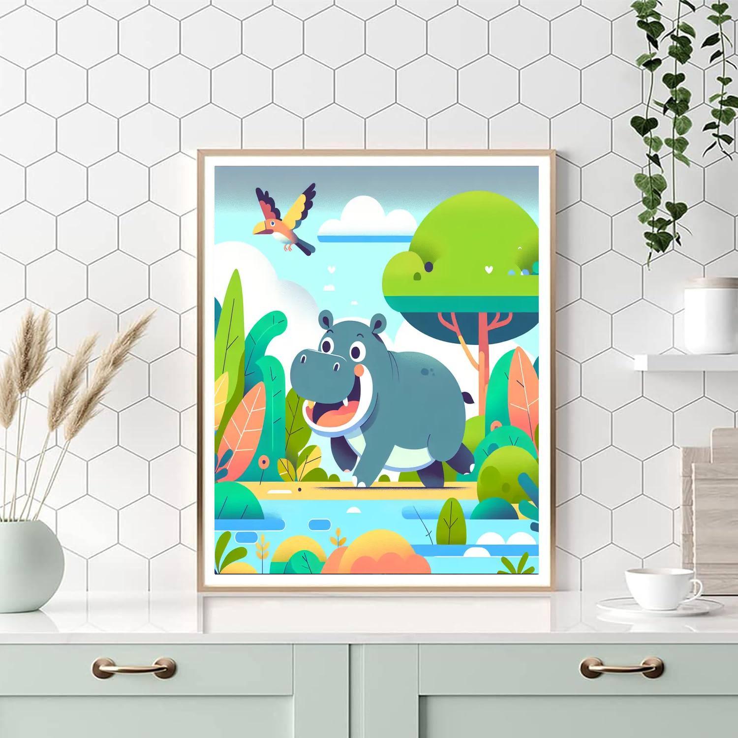 Happy Hippo's Day Out Paint By Numbers Kits