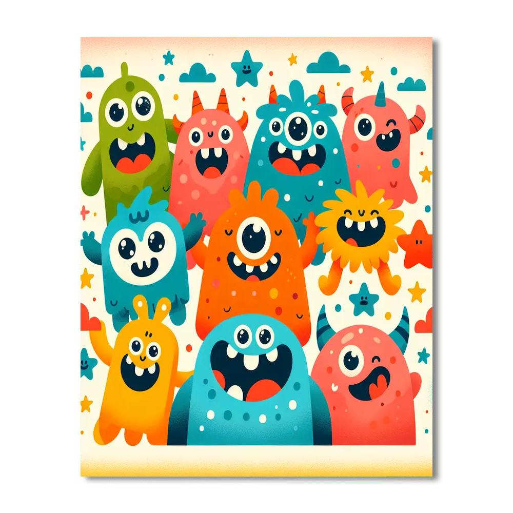 Giant Friendly Monsters Paint By Numbers Kits