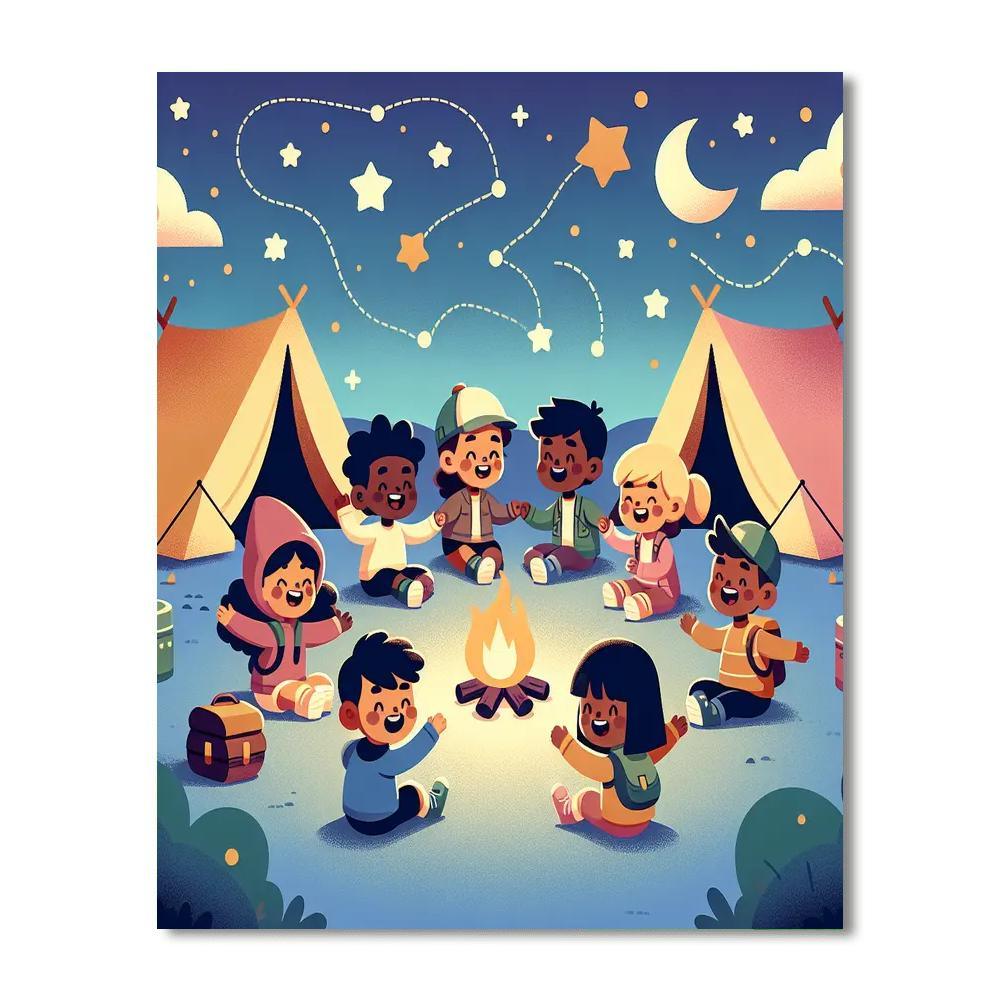 Starry Night Campout Paint By Numbers Art