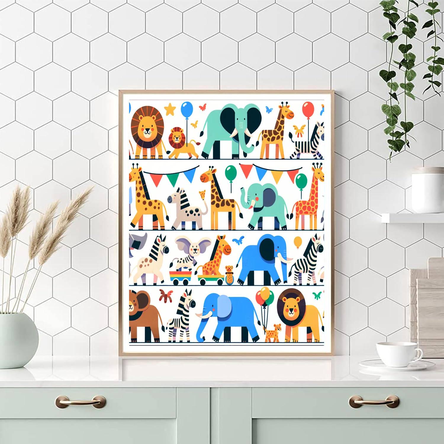 Lively Safari Parade Painting By Numbers Kit