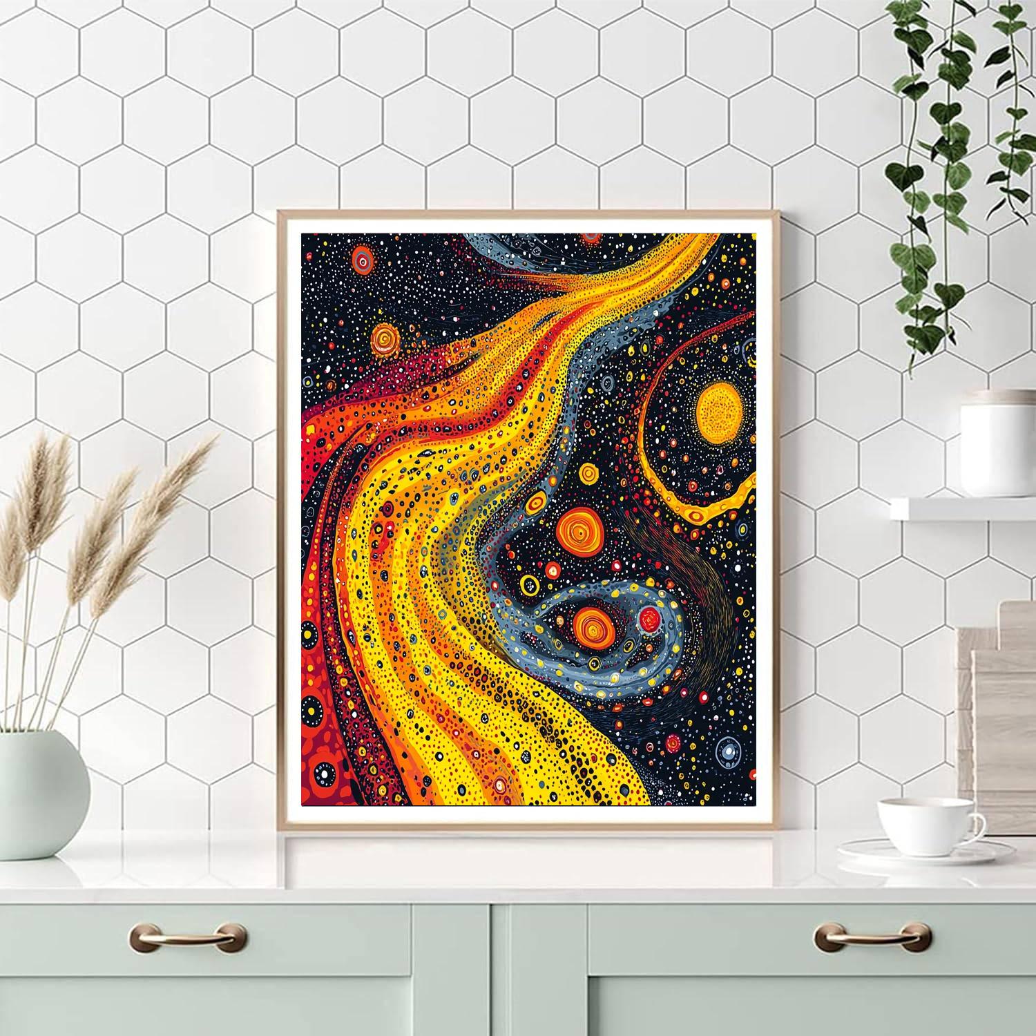 Yayoi Kusama Inspired Cosmic Whirlwind Of Expression  DIY Paint By Numbers