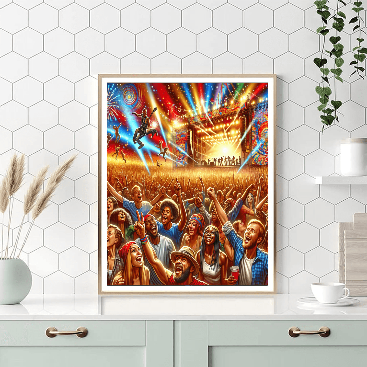 Energetic Music Festival Paint By Numbers Art