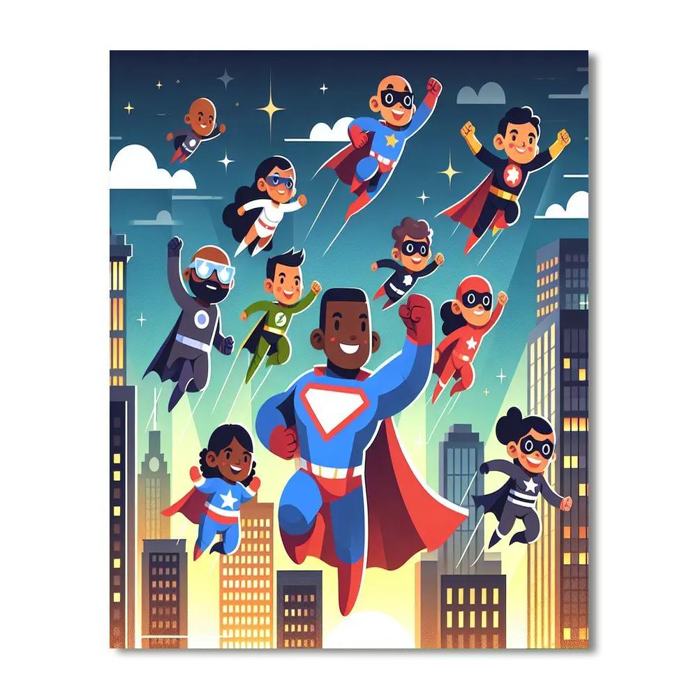 Fun Superhero Adventure Painting By Numbers Kit