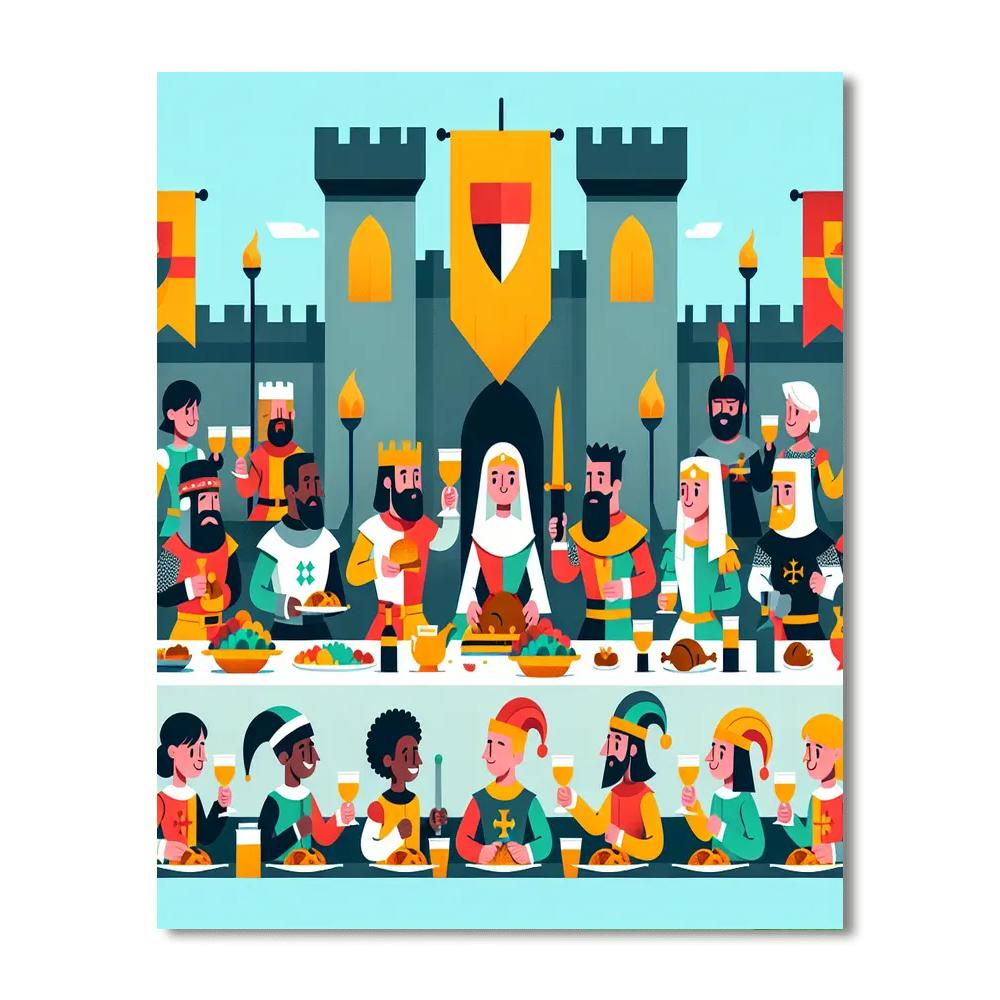 Medieval Feast And Fables Number Painting