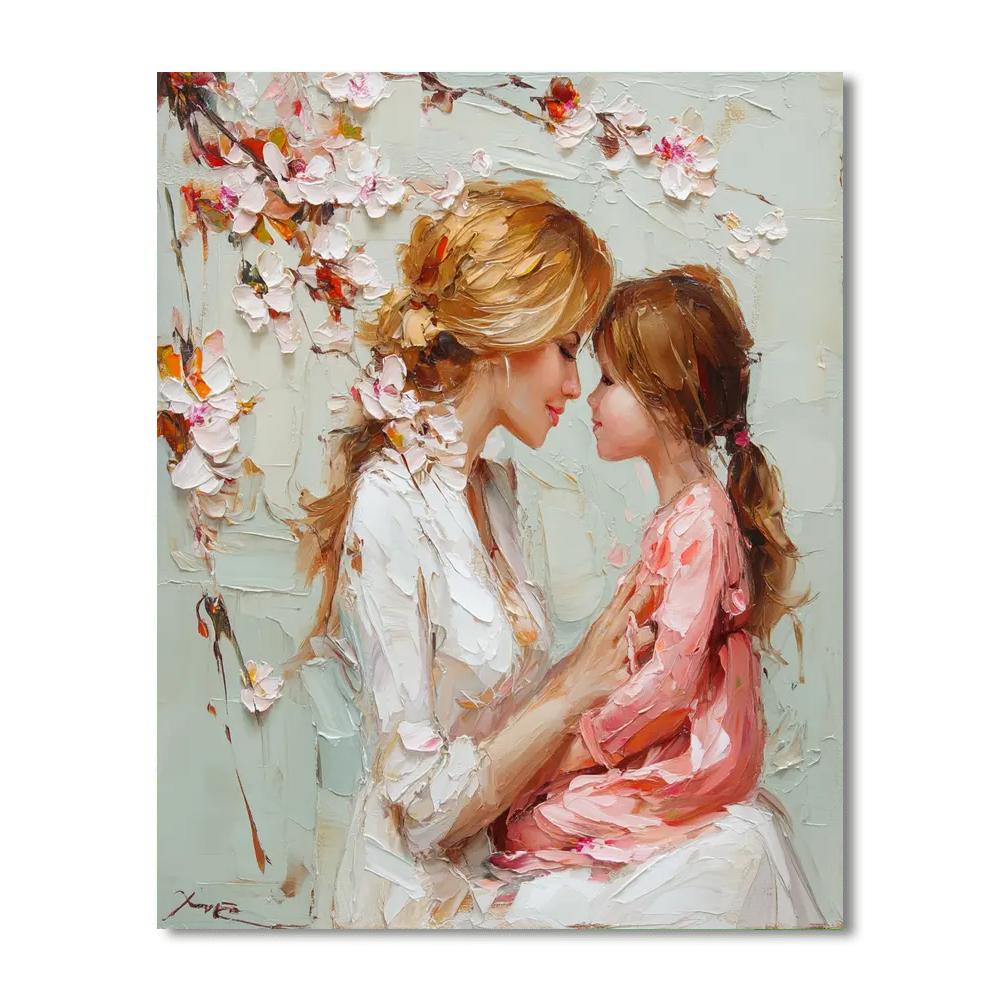 Cuddles Under The Cherry Blossoms Numbered Painting Kits