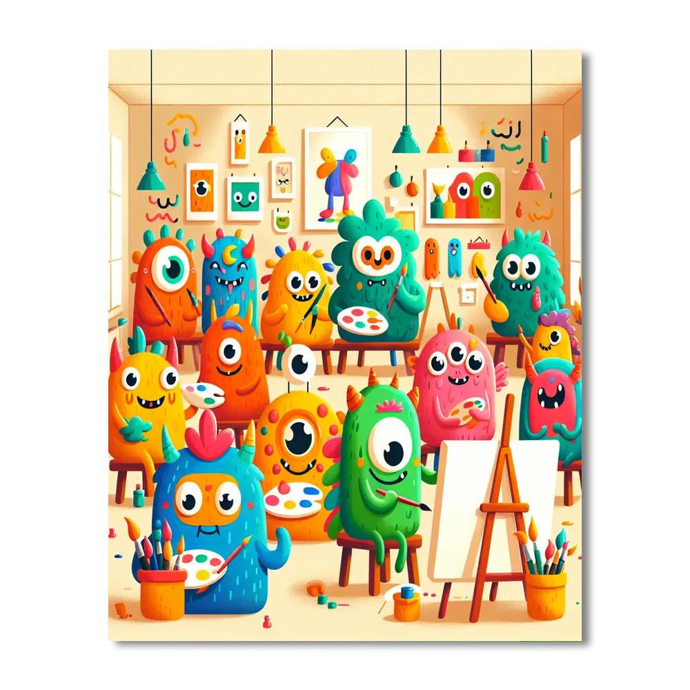 Silly Monster Workshop Painting Number Kit