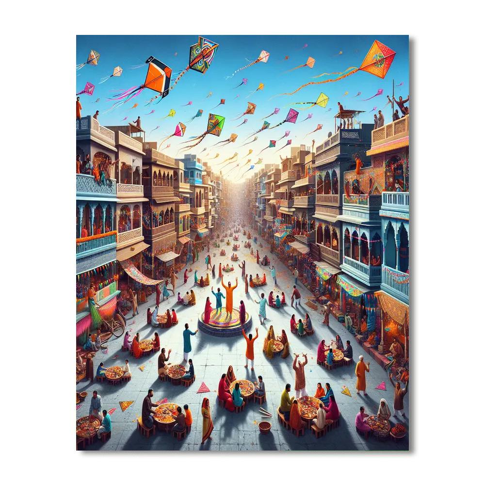 Makar Sankranti - Gujarat Paint By Color