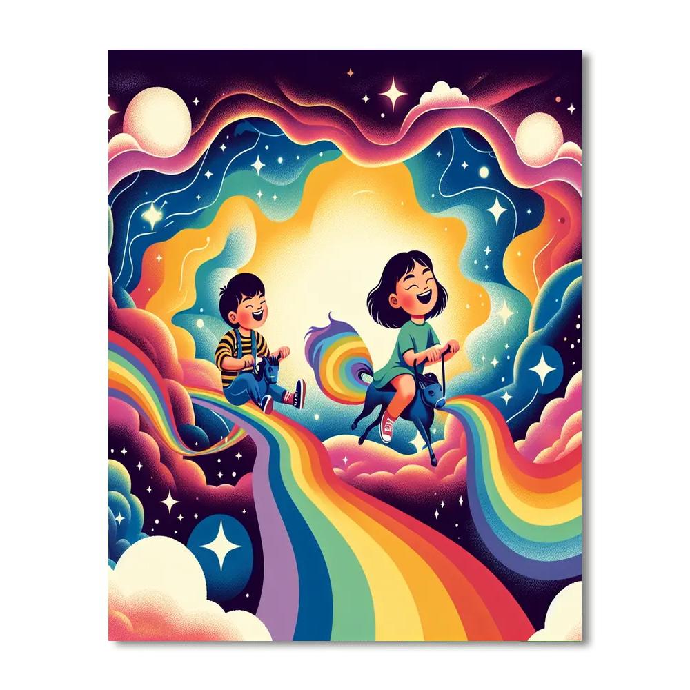 Cosmic Rainbow Adventure Number Painting