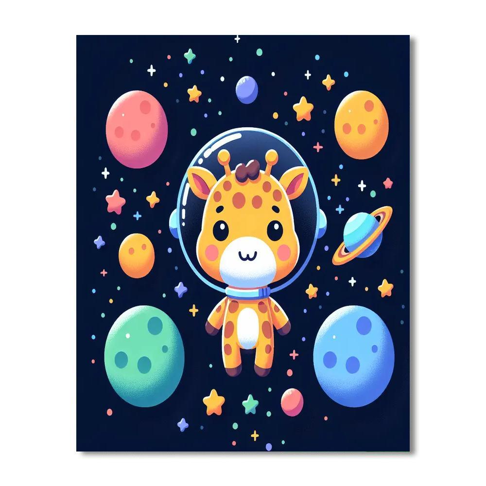Galaxy Giraffe Journey Paint By Numbers Art