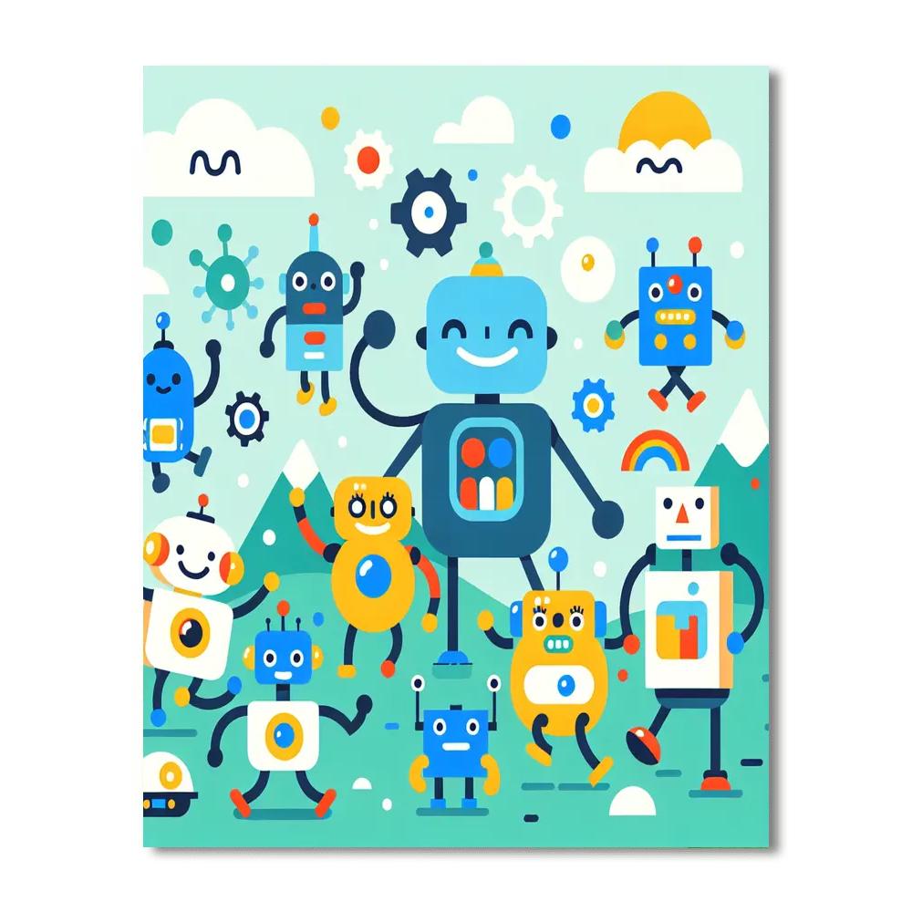 Robotic Rascals Painting By Numbers Kit