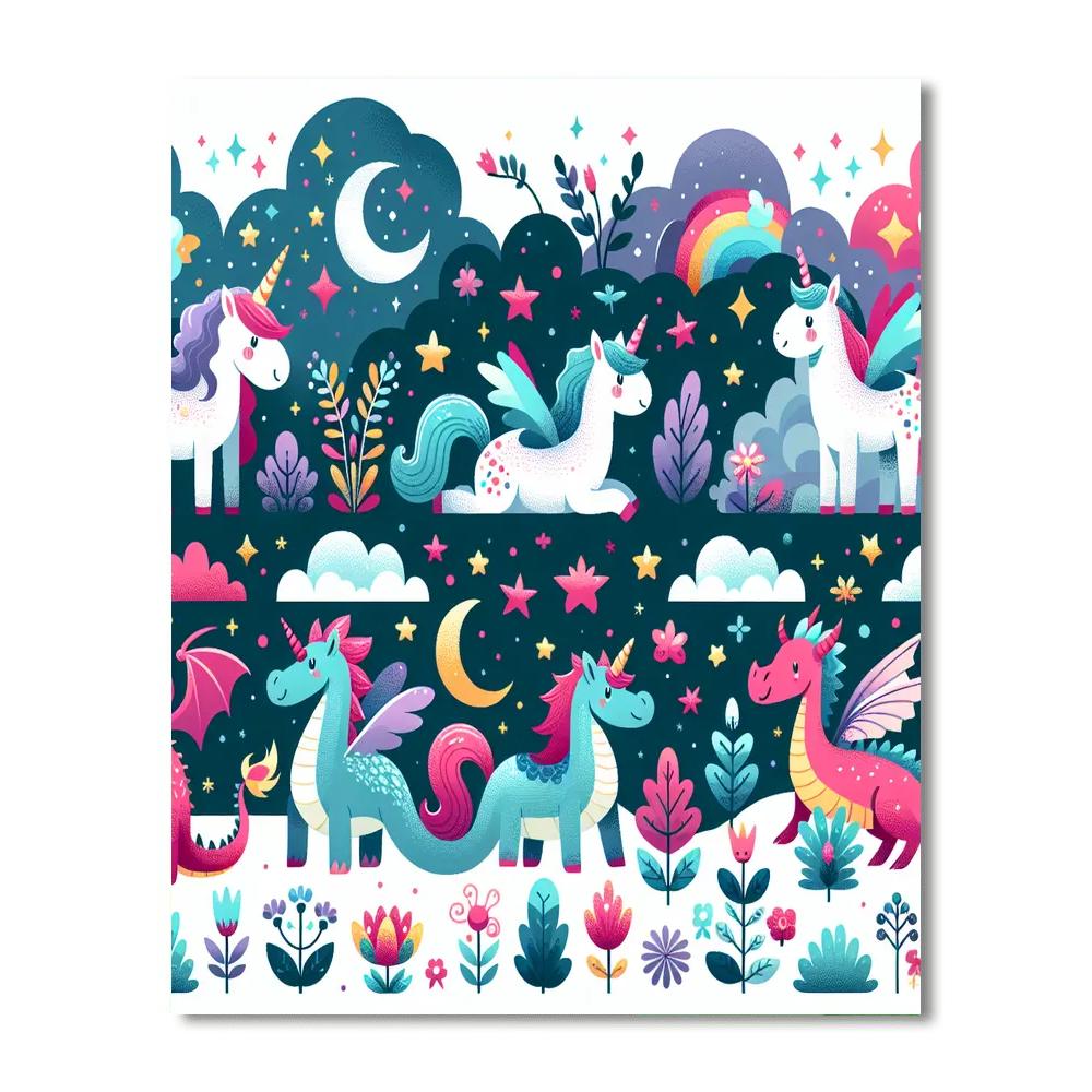 Magical Creatures From Fairy Tales Paint By Color