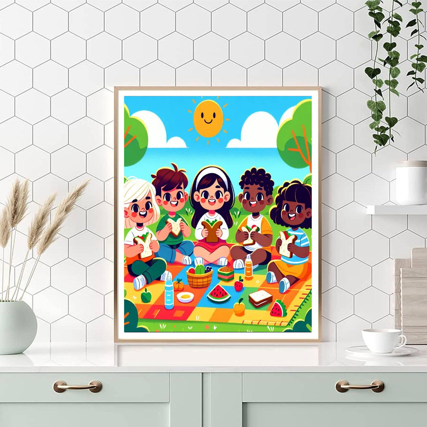 Cheerful Picnic Pals Paint By Color