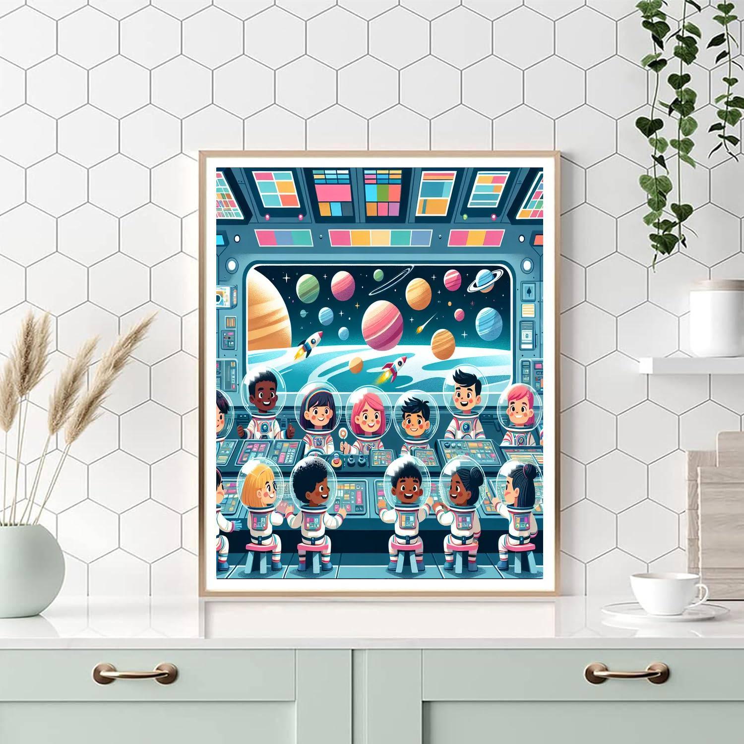 Space Adventure Station Painting Number Kit