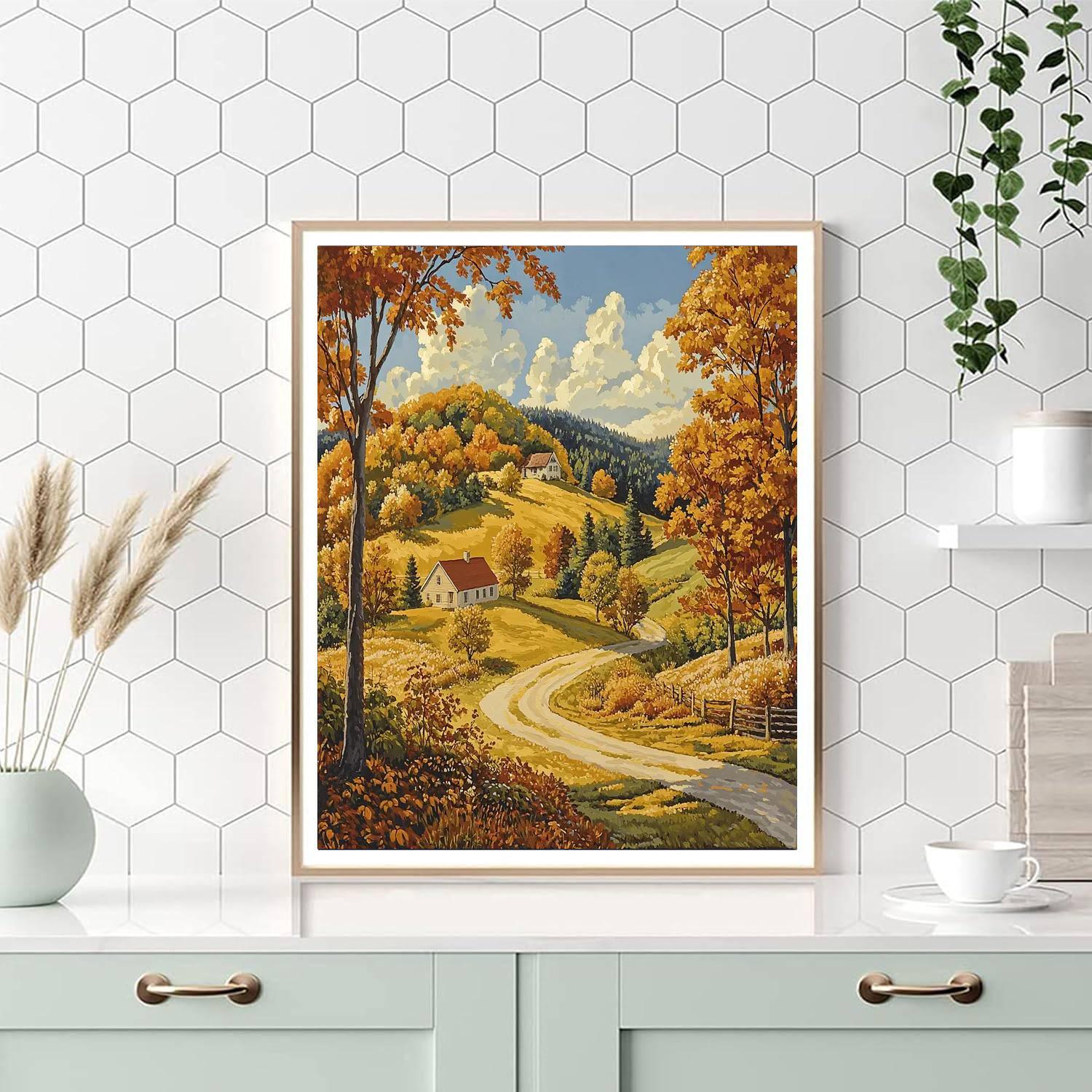 Grant Wood Inspired Nostalgic Americana Scene  Paint By Numbers