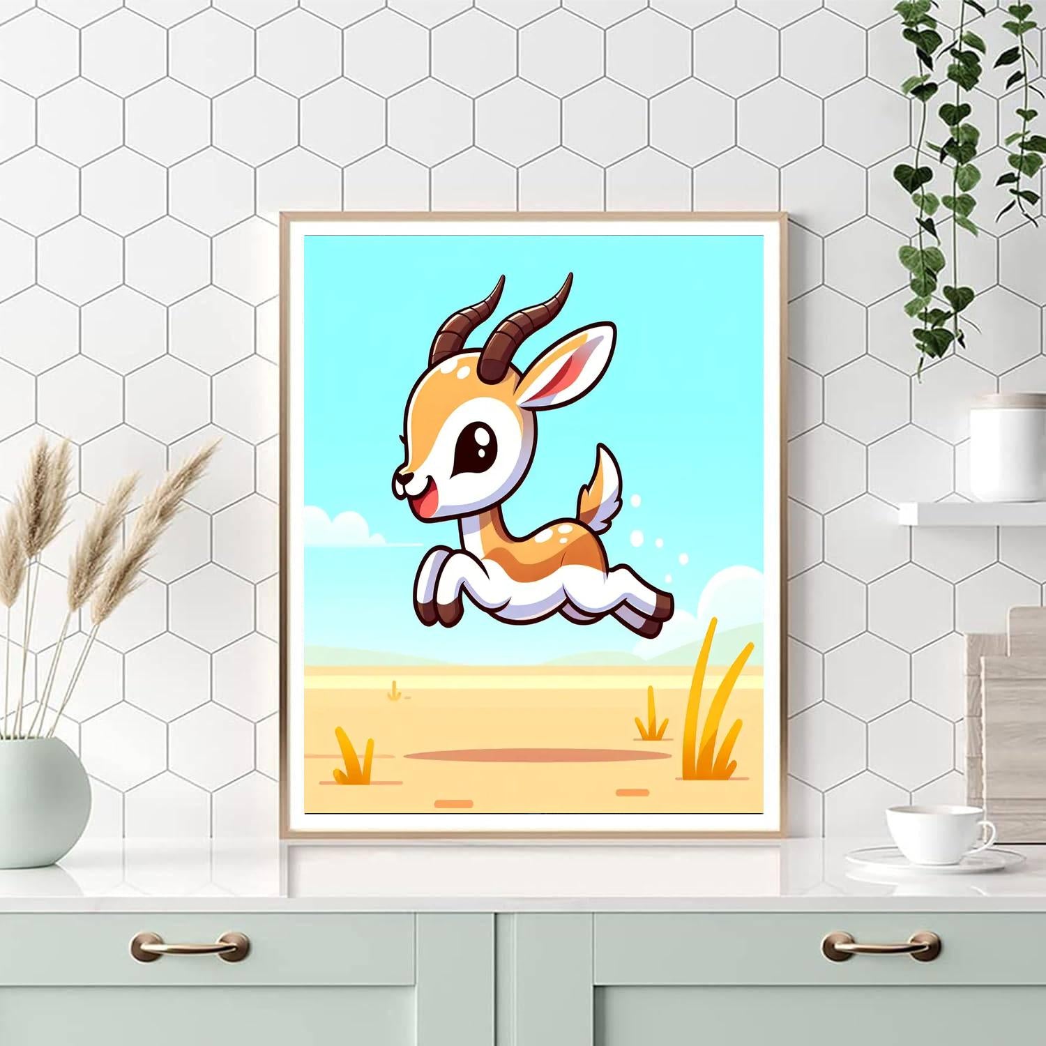 Giggly Gazelle Paint By Numbers Art