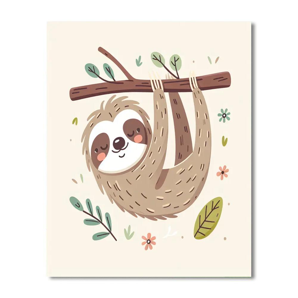 Charming Sloth DIY Paint By Numbers