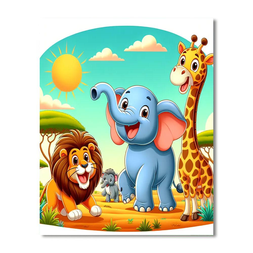 Giggling Safari Adventure Numbered Painting Kits
