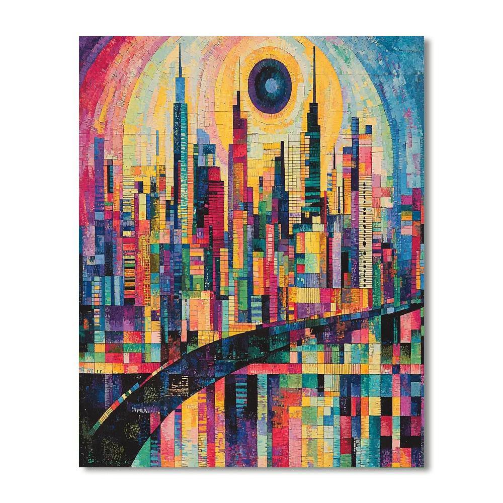 Wassily Kandinsky Inspired City Lights Harmony  Painting By Numbers Kit