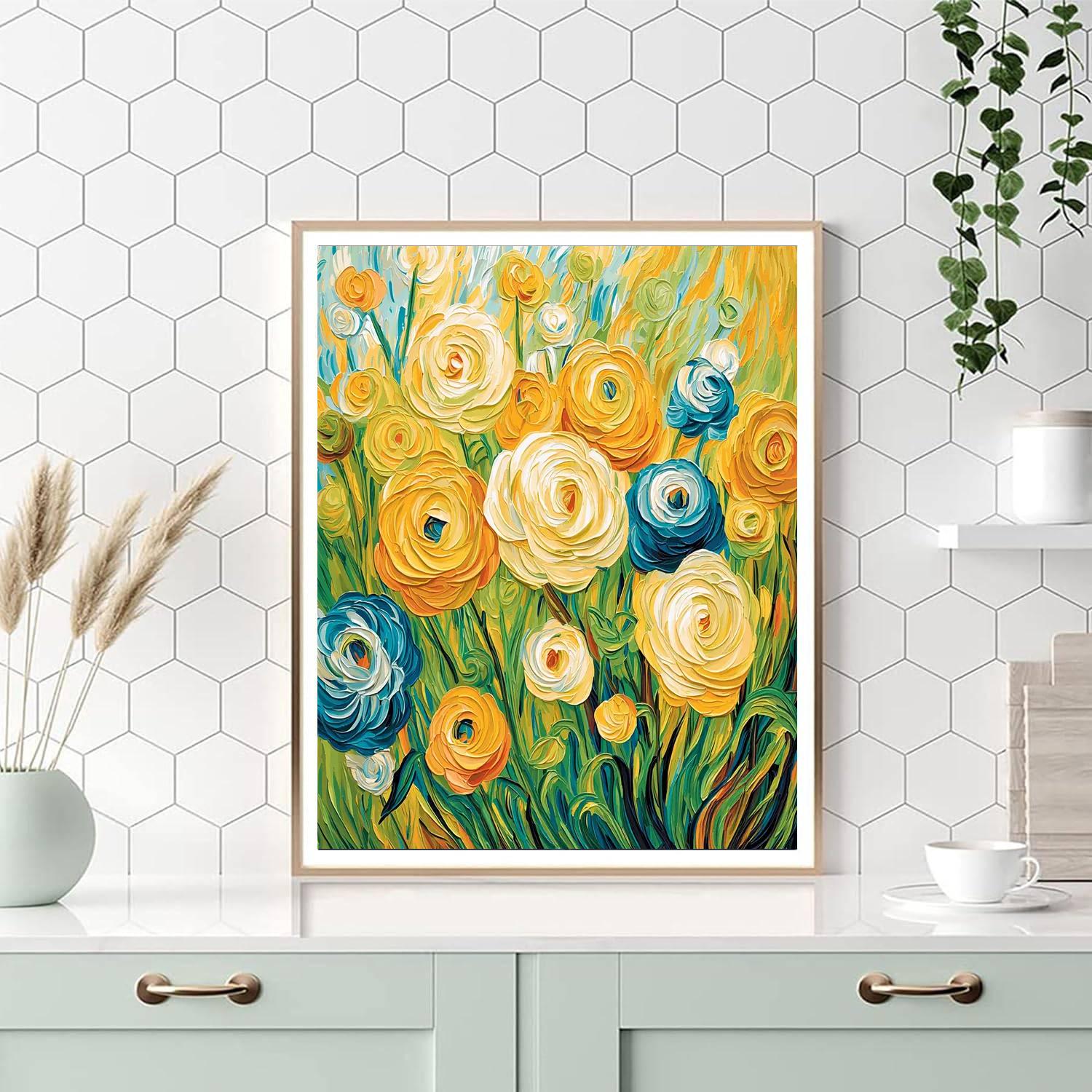 Vincent Van Gogh Inspired Vivacious Flora  Paint By Color