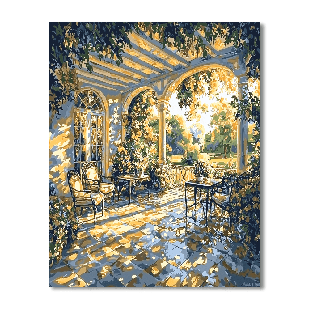 Johannes Vermeer Inspired Vermeer's Sunlit Veranda  Painting By Numbers Kit