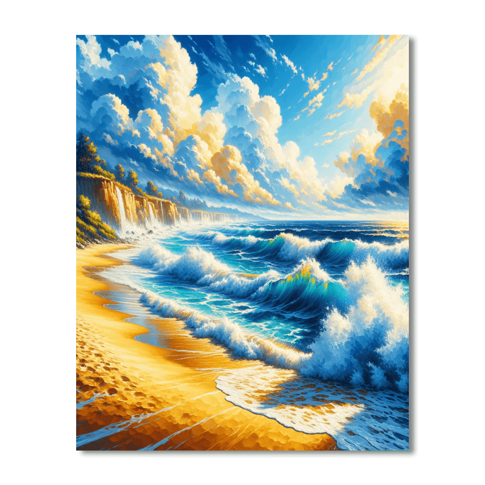 Coastal Waves And Sandy Shores Paint By Numbers Kits