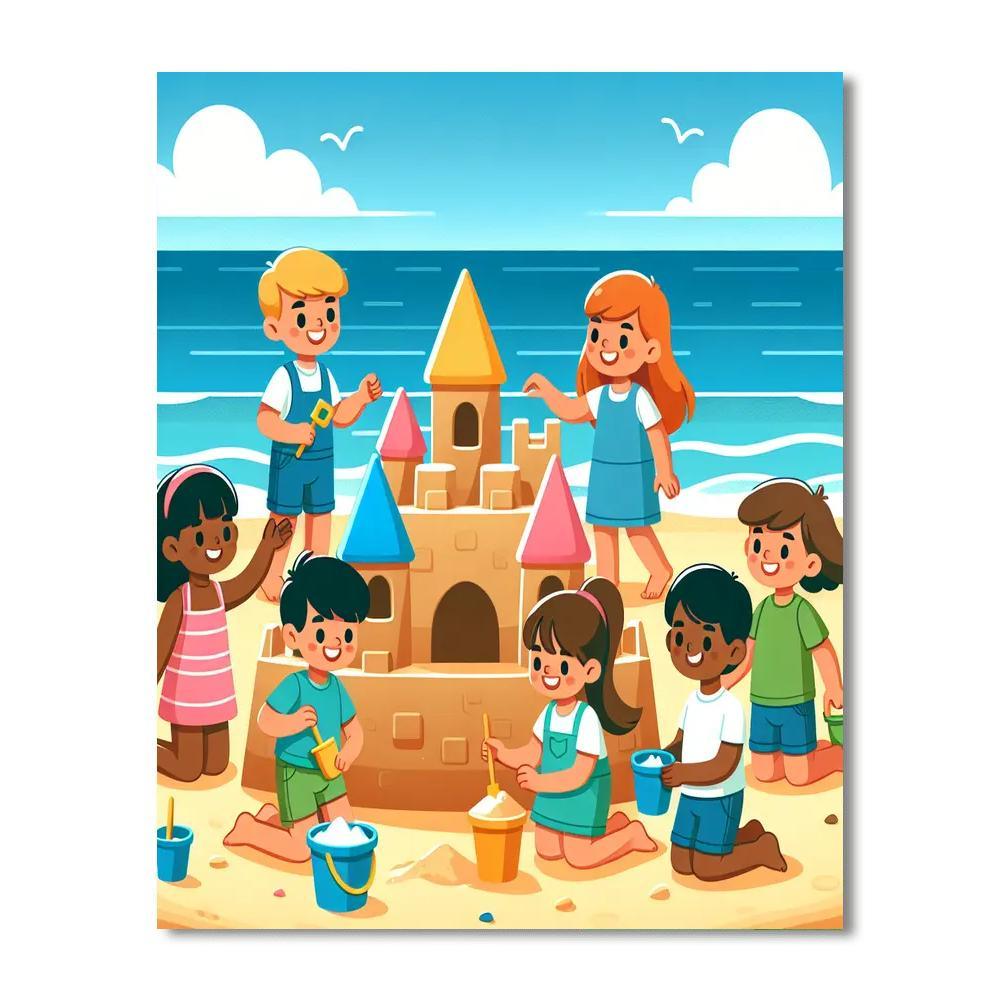 Seaside Sandcastle Builders Numbered Painting Kits