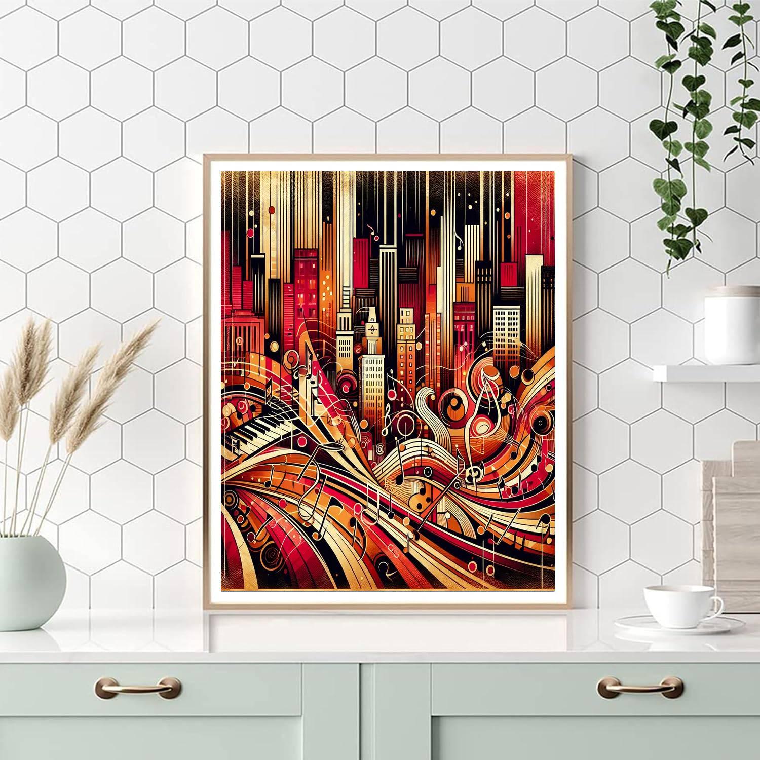 Retro City Jazz Groove Number Painting