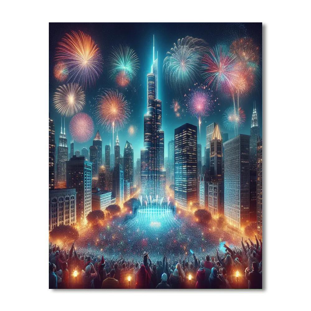 Taipei 101 New Year’s Eve Fireworks - Taipei Painting Number Kit