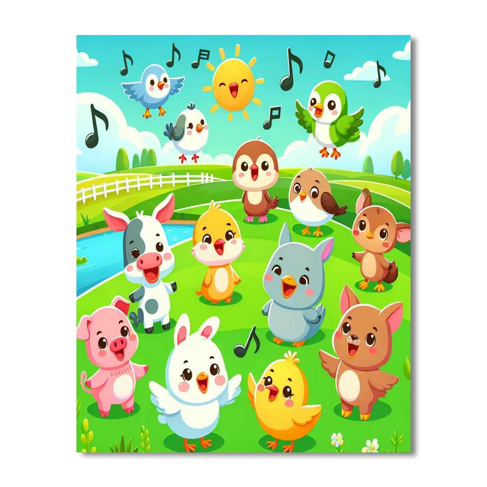 Chirpy Countryside Concert Paint By Numbers Art