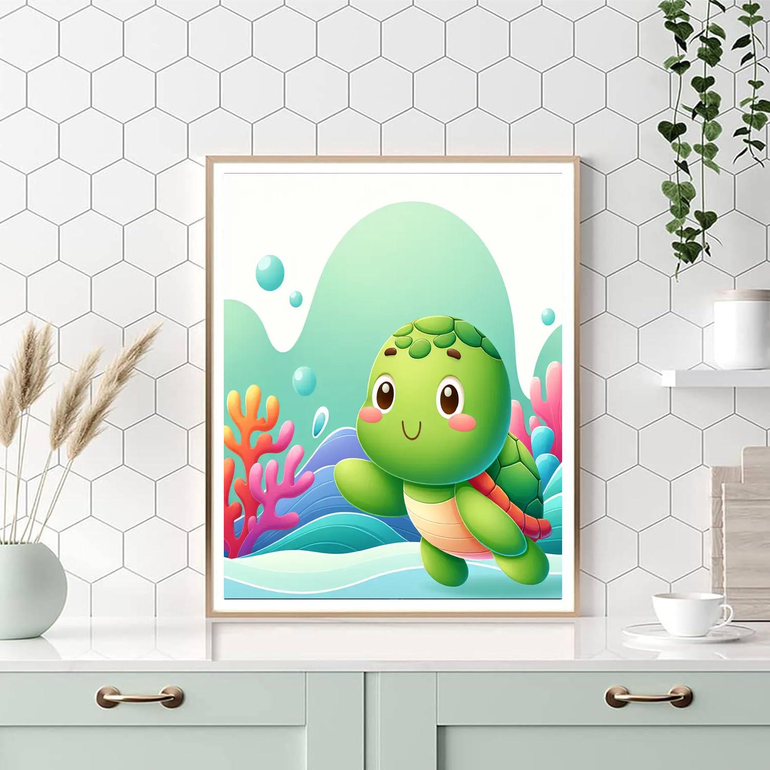 Friendly Little Turtle Painting By Numbers Kit