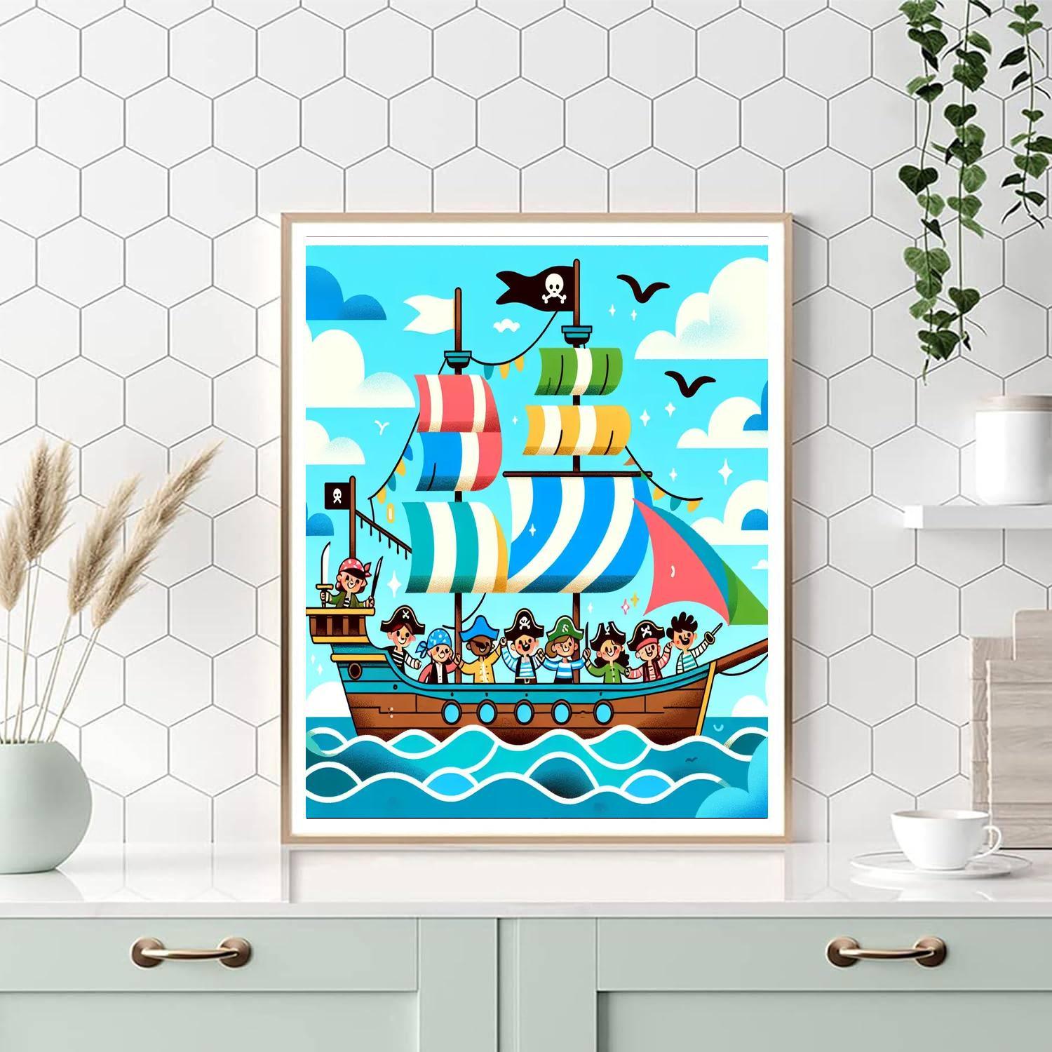 Friendly Pirate Ship Voyage Number Painting