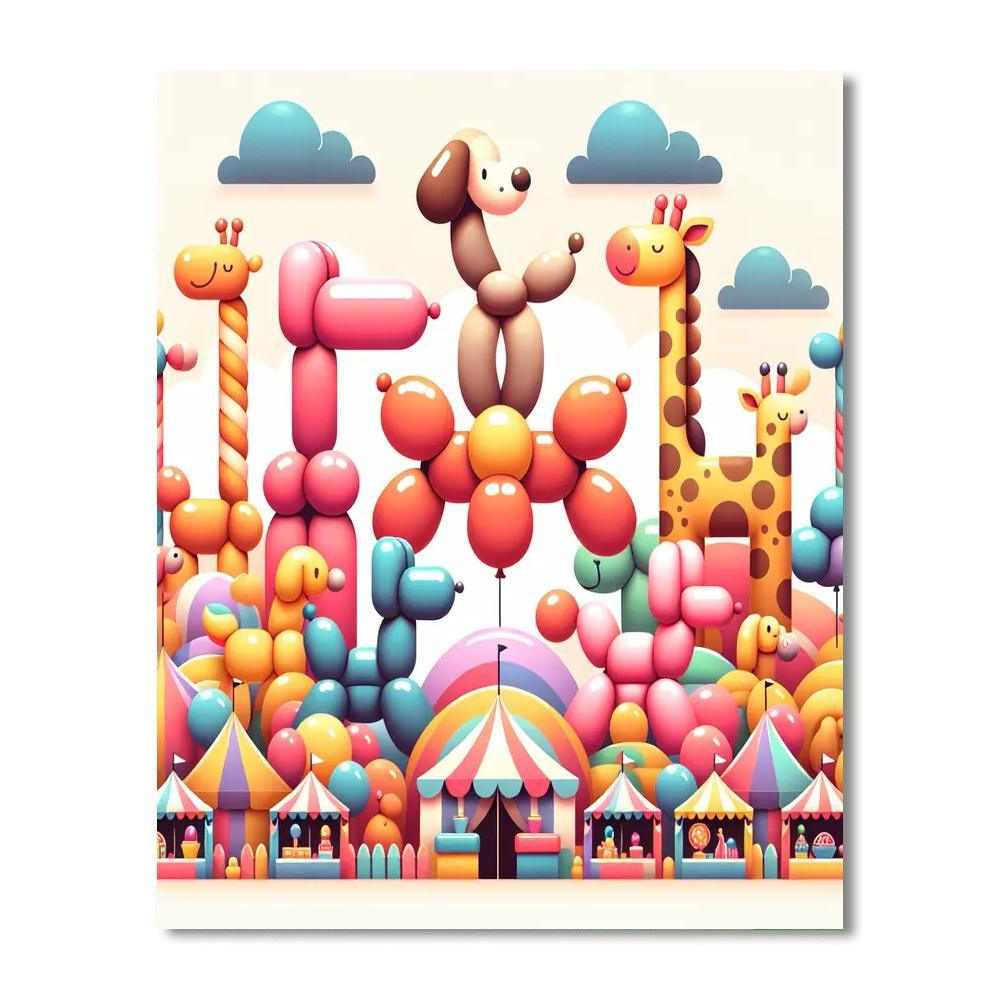 Charming Balloon Animals Paint By Numbers Art