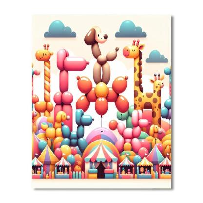 Charming Balloon Animals Paint By Numbers Art