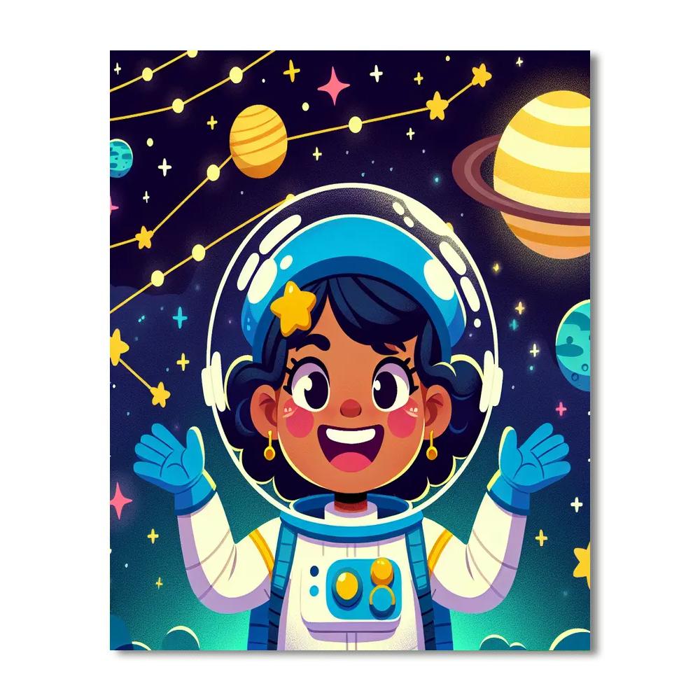 Friendly Astronaut's Cosmic Discovery Paint By Numbers Kits