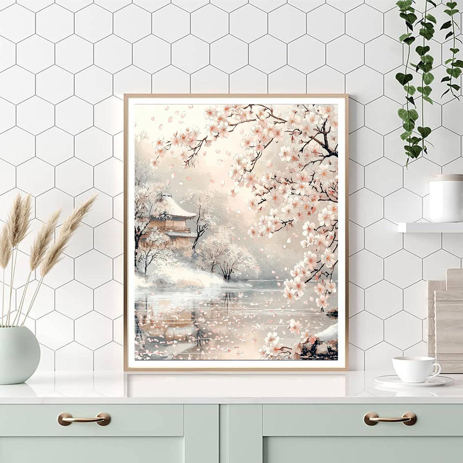 Katsushika Hokusai Inspired Springtime Serenity  Paint By Numbers