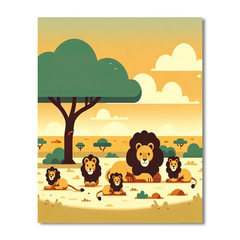 Lively Lion Pride Number Painting
