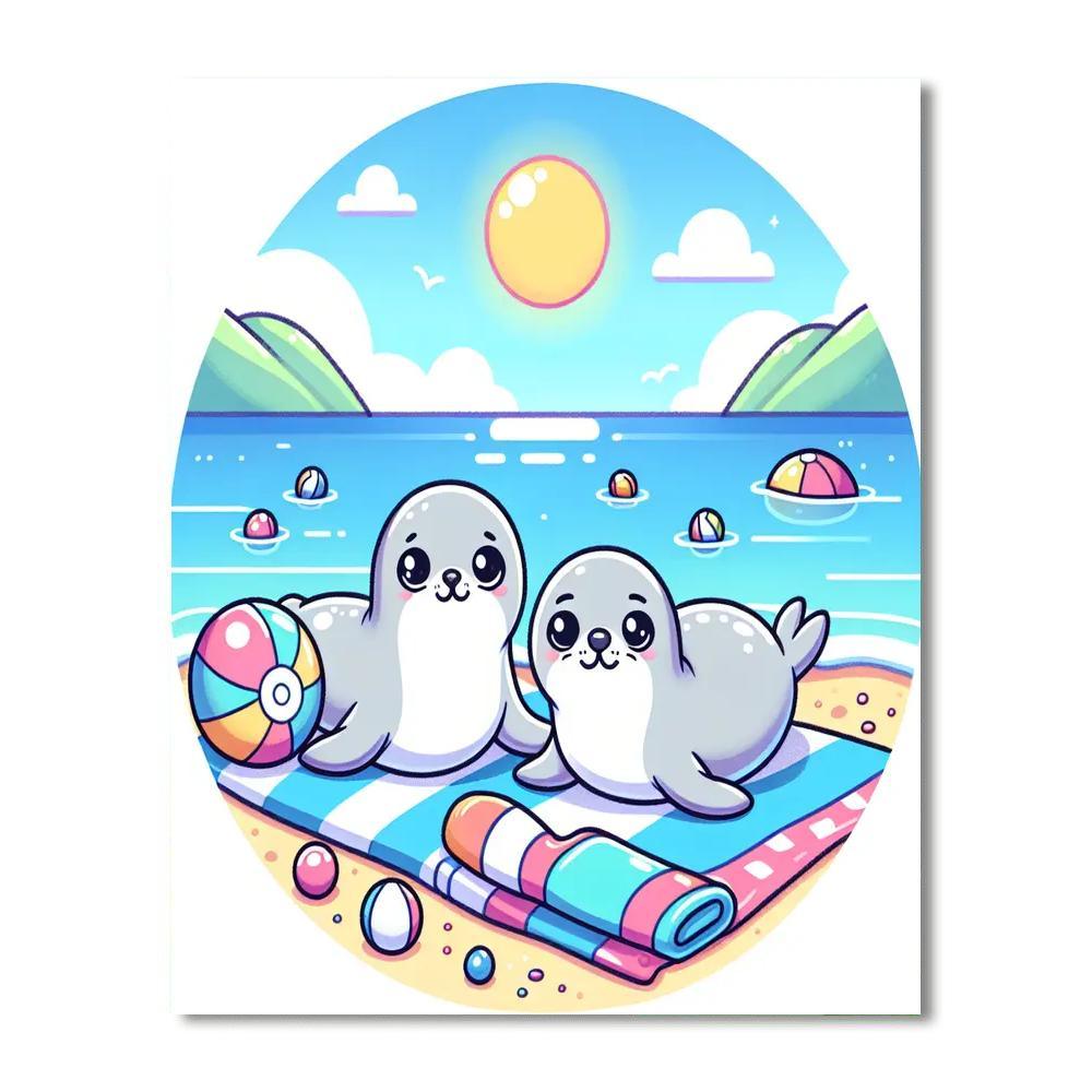 Sassy Seals Paint By Numbers Art
