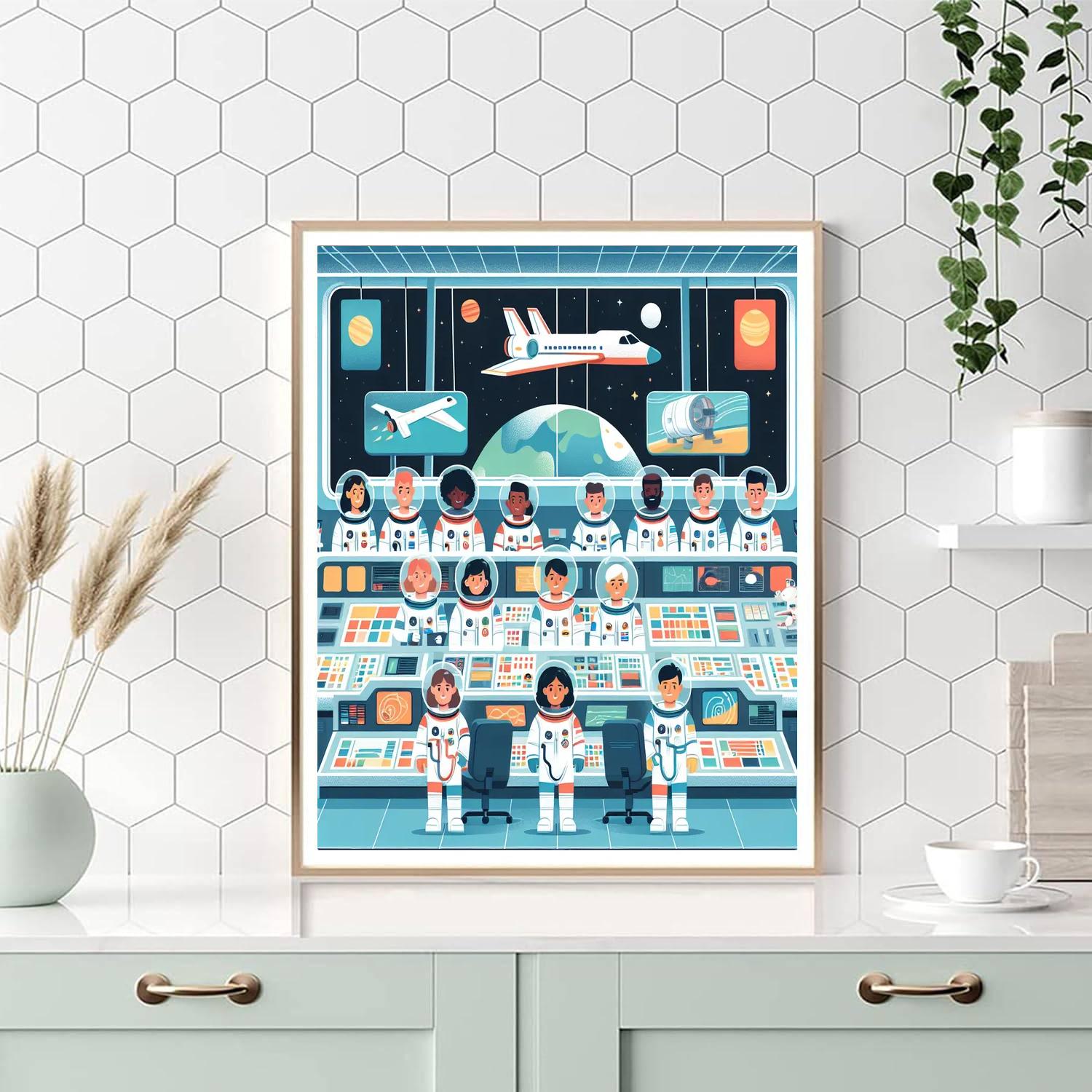 Outer Space Mission Control Painting Number Kit