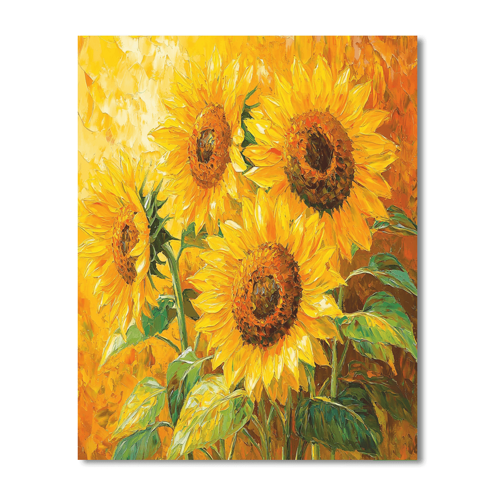 Vincent Van Gogh Inspired Joyful Sunflowers  Paint By Numbers Kits