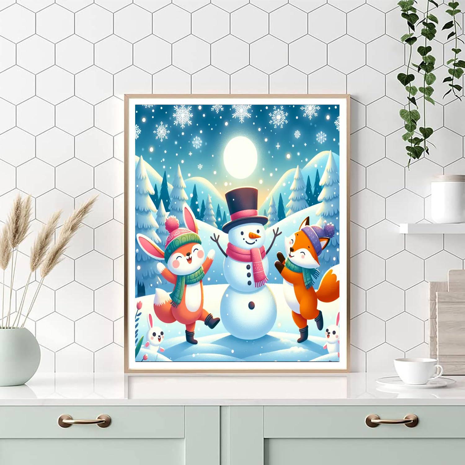 Dancing Winter Friends Numbered Painting Kits