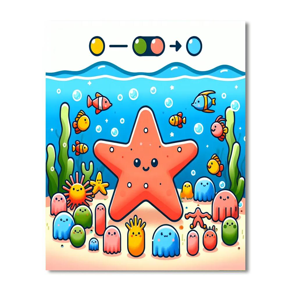 Sparkling Starfish Celebration Painting Number Kit
