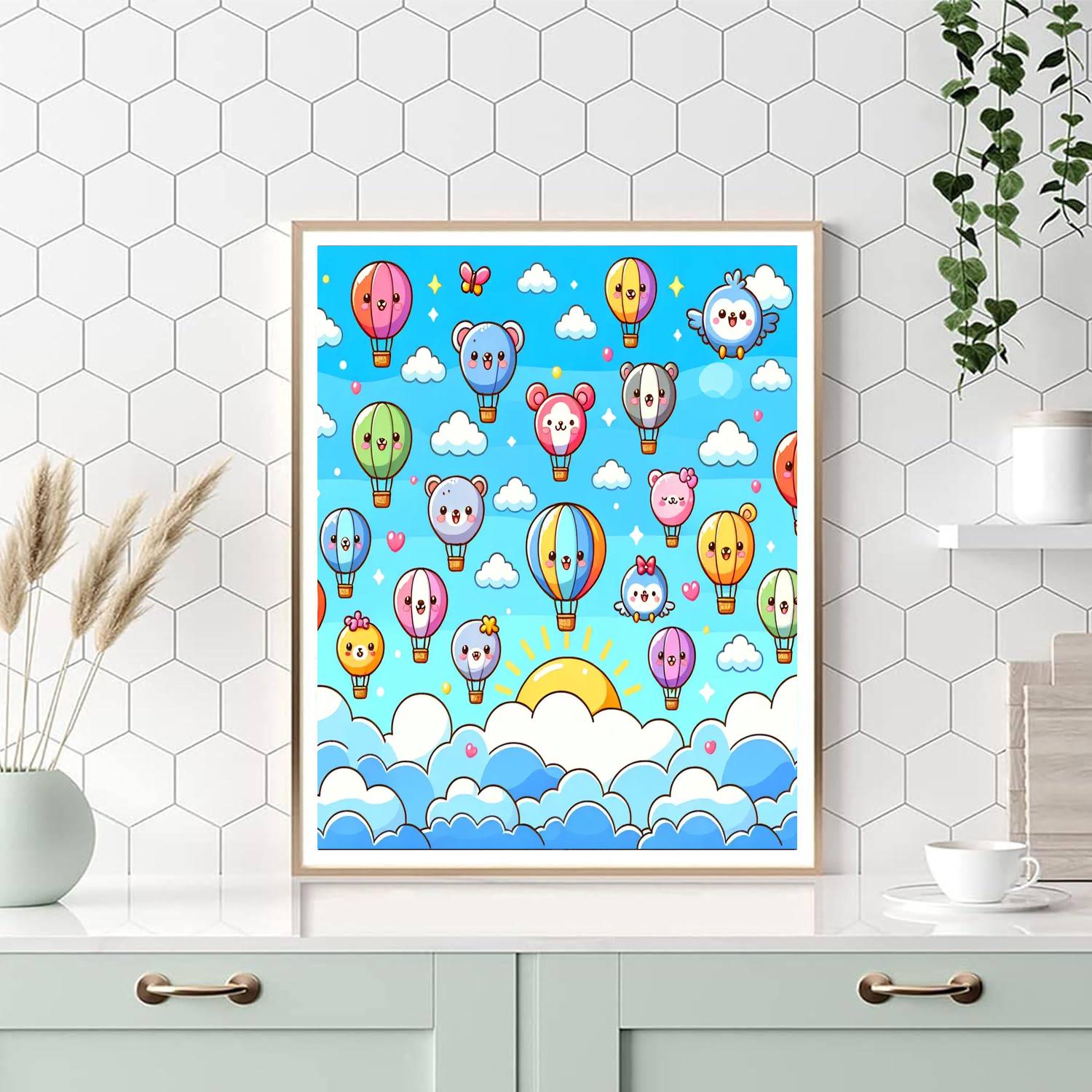 Adventurous Balloon Journey Paint By Numbers Art