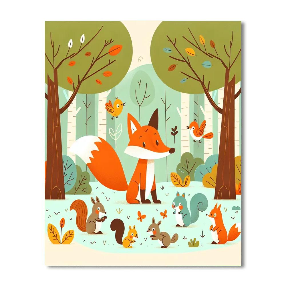 Curious Fox's Forest Friends Paint By Numbers Kits