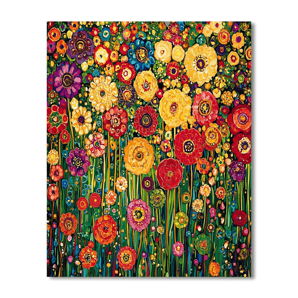 Gustav Klimt Inspired Flower Symphony  Numbered Painting Kits