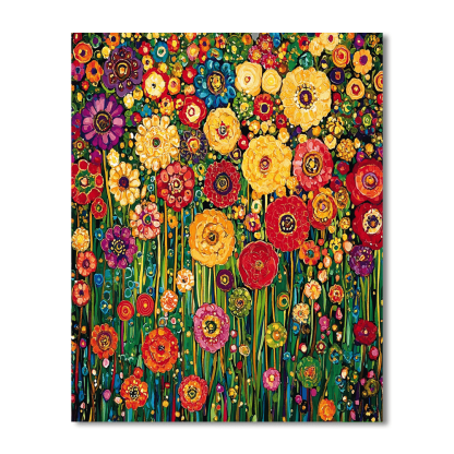 Gustav Klimt Inspired Flower Symphony  Numbered Painting Kits