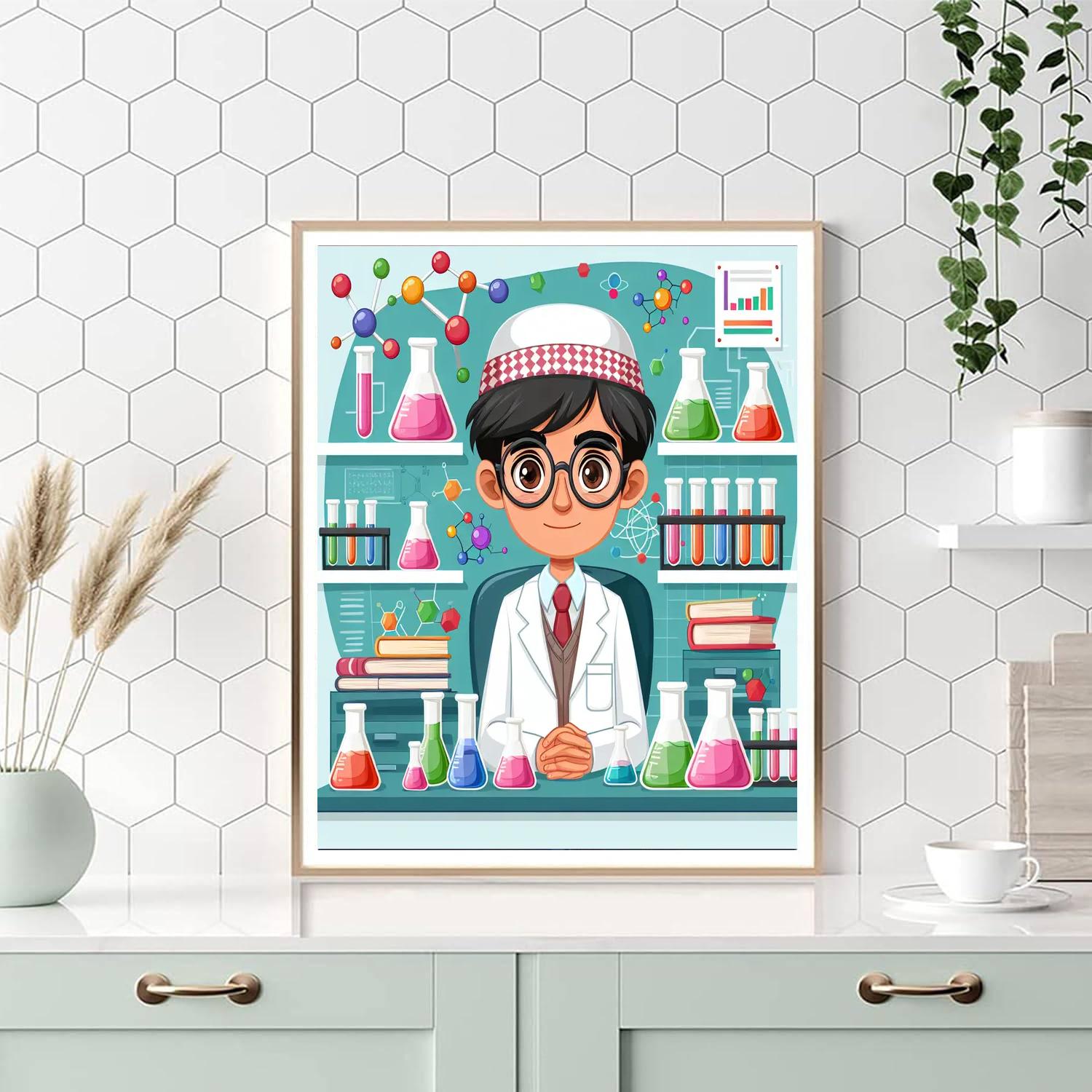 The Curious Chemist's Lab Number Painting